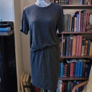 All Saints Nando Flame Tee Shirt Dress Grey Medium